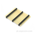 Cabeçote de pino de 2,0 mm em linha dupla reto preto